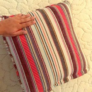 Boho multicolor accent pillow